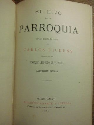 EL HIJO DE LA PARROQUIA DICKENS 1883 OLIVER TWIST
