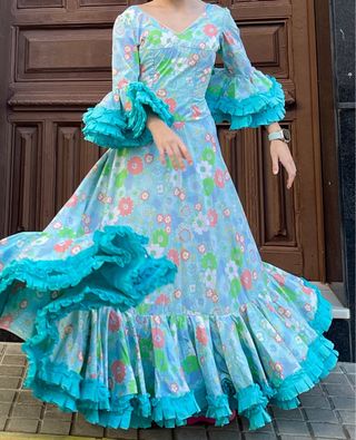 Traje de Flamenca T 34 o de Niña Elástico