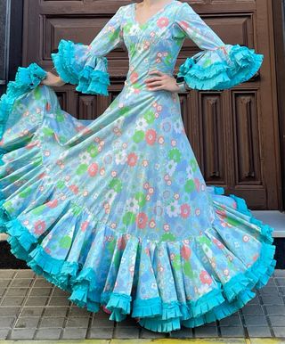 Traje de Flamenca T 34 o de Niña Elástico