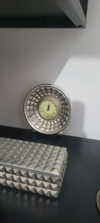 Portavelas y joyero plateado