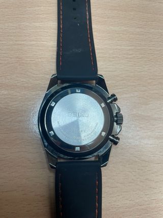 Reloj Seiko Cronógrafo Negro Naranja