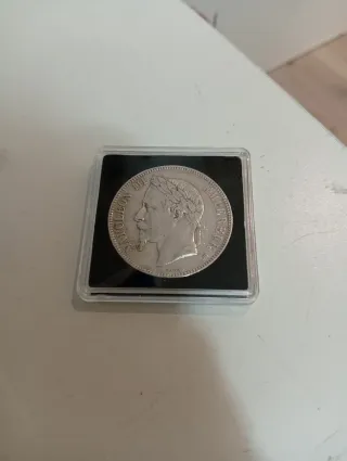 Moneda Plata Napoleón III Francia 1868
