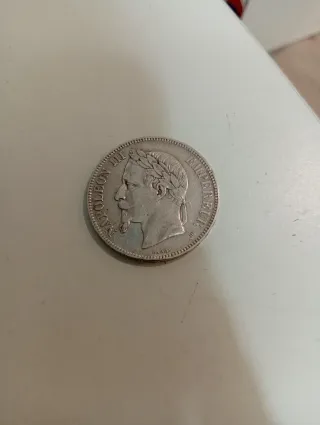 Moneda Plata Napoleón III Francia 1868