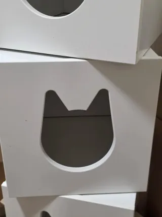 4 Casitas para gatos de madera blanca