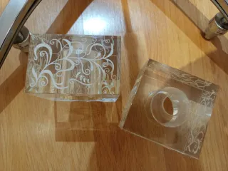 Lámpara moderna salón tulipas cristal tallado