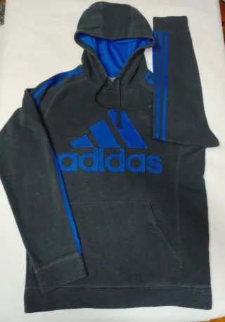 Sudadera Adidas Gris y Azul