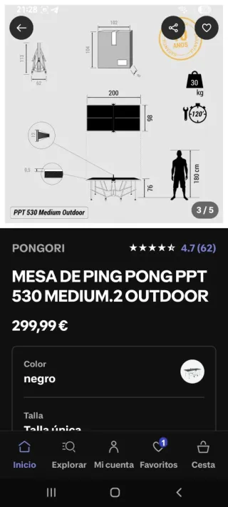 Mesa de Ping Pong PONGORI PPT 530