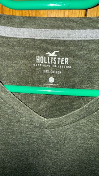 2 Camisetas Hollister Azul y Verde Oliva