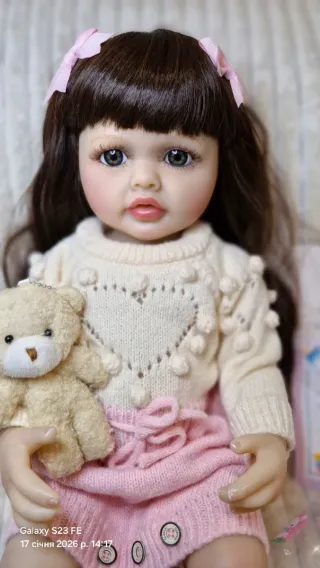 Muñeca realista 55cm, cuerpo completo de vinilo
