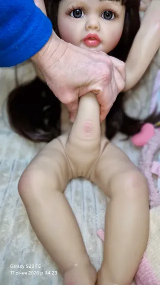 Muñeca realista 55cm, cuerpo completo de vinilo