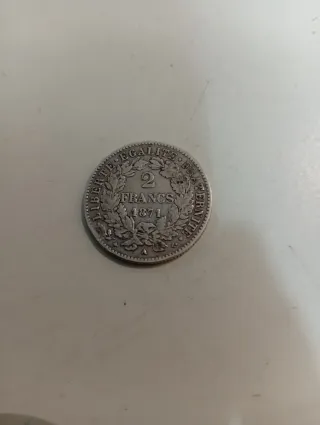 Moneda Plata Francia 1871