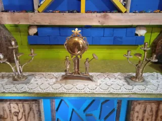 Reloj y Candelabros Bronce y Mármol