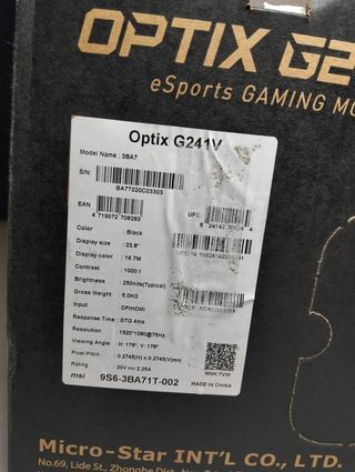 MSI Optix G241V 23,8″ Full HD IPS Monitor Gaming