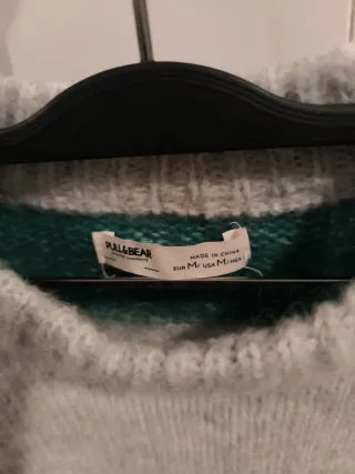 Jersey rayas mujer gris y verde