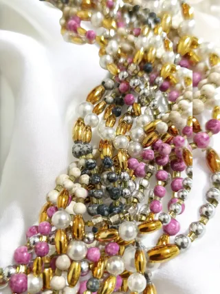 Collar Vintage 5 hebras Cierre Joya Años 50/60