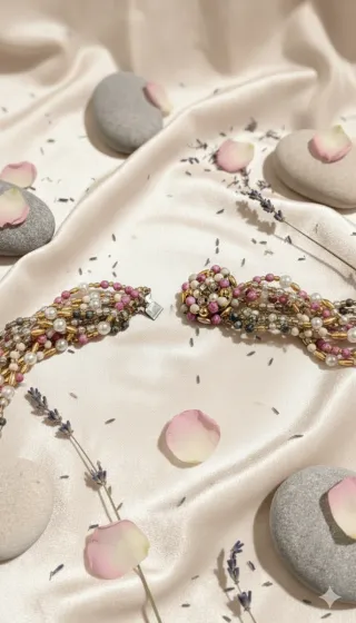 Collar Vintage 5 hebras Cierre Joya Años 50/60