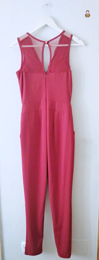 Mono Pantalón Rojo Encaje