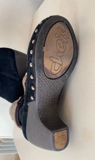 Botín ante negro forrado T/37