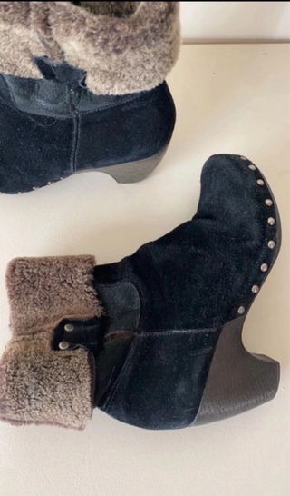 Botín ante negro forrado T/37