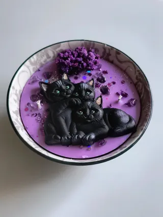 Candela Artigianale" I Tre Gatti Ancestrali"