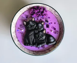 Candela Artigianale" I Tre Gatti Ancestrali"