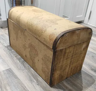 Baúl antiguo mapa del mundo para restaurar