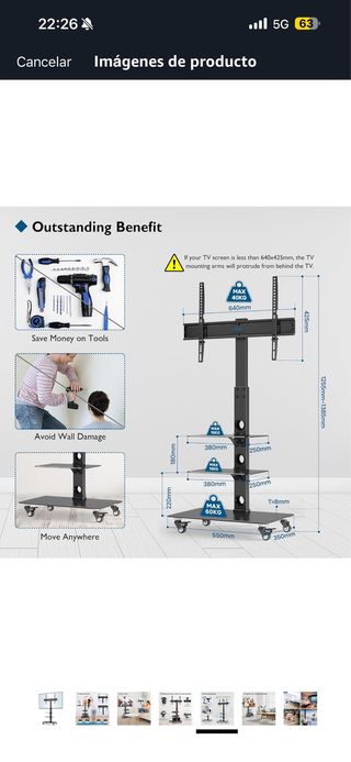 Soporte TV con Ruedas