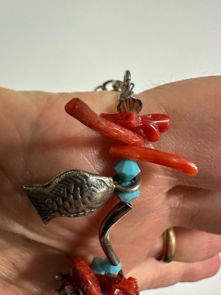 Braccialetto Argento 925 Corallo Rosso