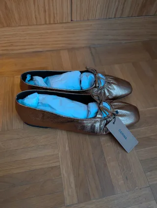 Manoletinas bronce con lazo