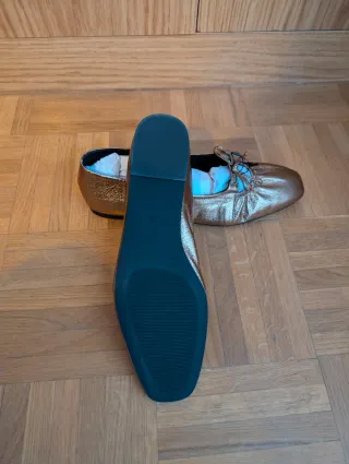 Manoletinas bronce con lazo