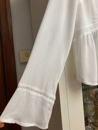 Blusa Hollister Blanca Manga Larga