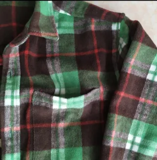 Giacca camicia a quadri marrone e verde