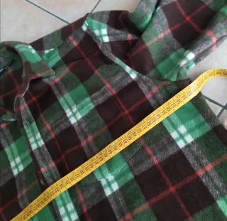 Giacca camicia a quadri marrone e verde