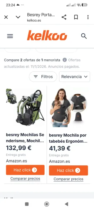 Mochila Porta Bebé Gris