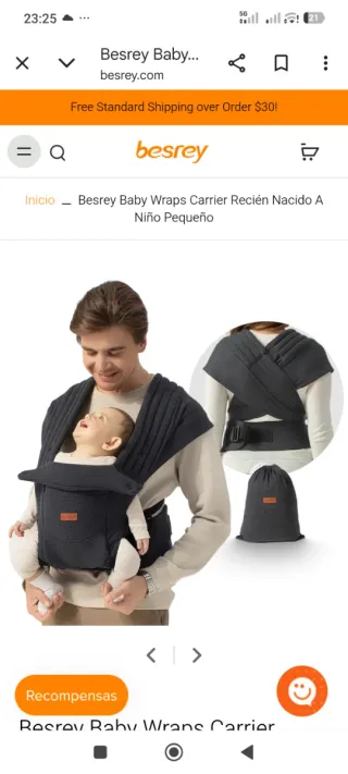 Mochila Porta Bebé Gris