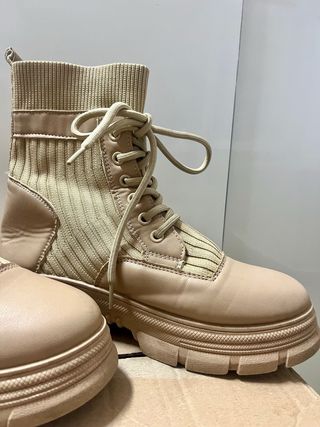 Botas Militares Beige Mujer