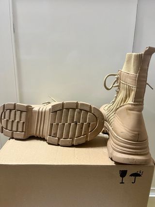 Botas Militares Beige Mujer