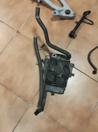 Radiador y electroventilador moto