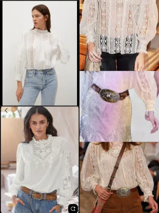 Blusa  Romántica Costes Rebel y falda vaquera