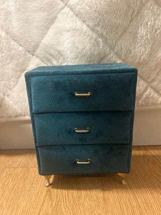 Joyero de terciopelo con 3 cajones