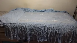 Colcha Cama 90 Azul con Bordados
