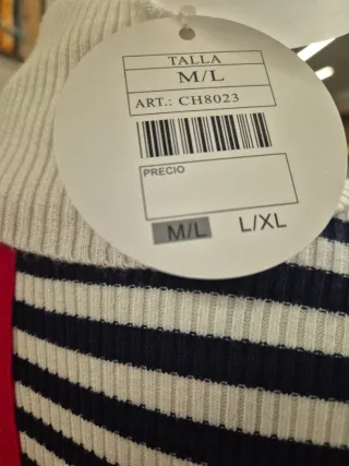 Jersey cuello alto rayas azul y blanco