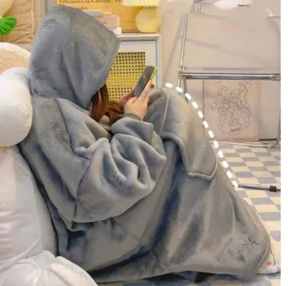 Manta con capucha Huggle azul talla única