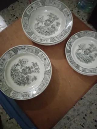 8x Platos Gil Vargas Segovia Vajilla Porcelana
