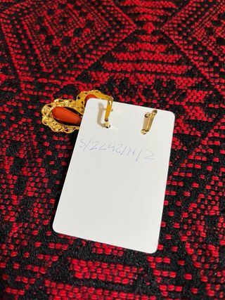 Pendientes traje tradicional oro y coral