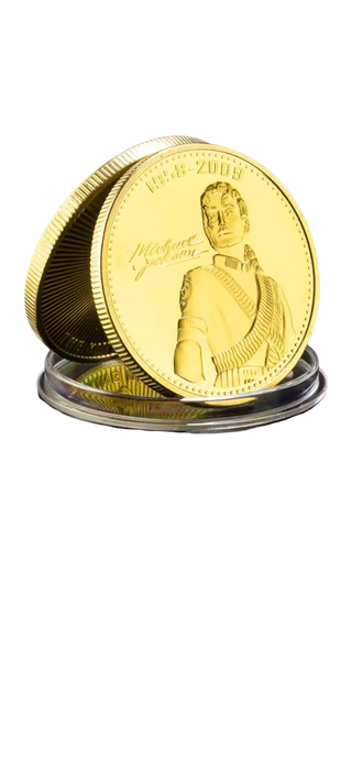 MICHAEL JACKSON MONEDA BAÑADA EN ORO + ESTUCHE