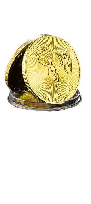 MICHAEL JACKSON MONEDA BAÑADA EN ORO + ESTUCHE