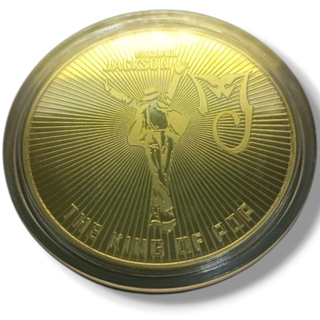 MICHAEL JACKSON MONEDA BAÑADA EN ORO + ESTUCHE