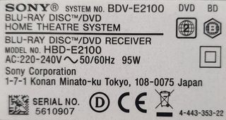 Home Cinema 5.1 Sony BDV-E2100