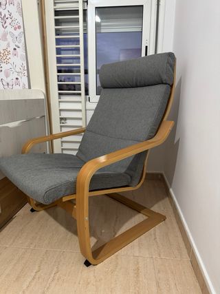 Sillón Mecedora Madera Gris, sin utilizar.